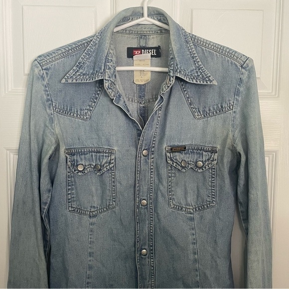 DIESEL Vintage Blue Jean Button Down Shirt Small - Picture 5 of 8